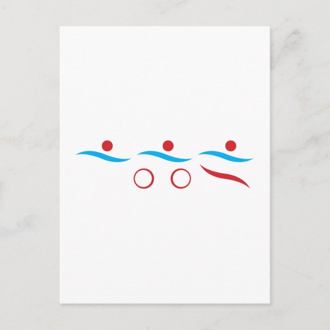 Carte Postale Logo du cool de triathlon (Devant)