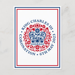 Carte Postale Logo du couronnement royal du roi Charles III Patr