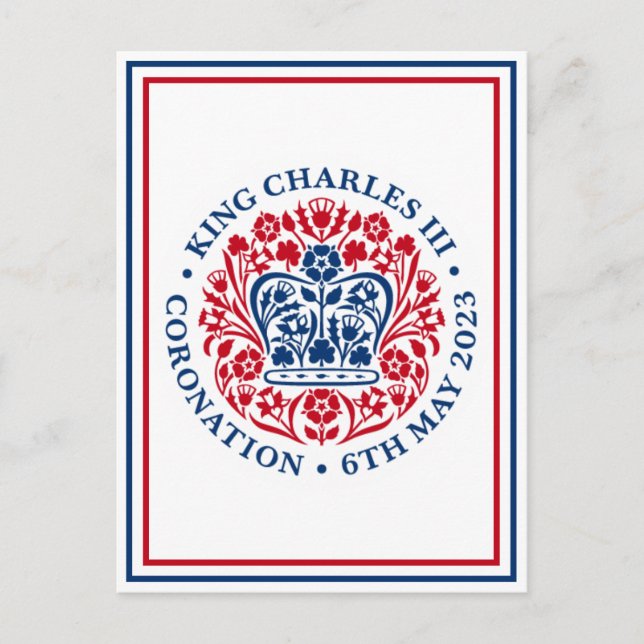 Carte Postale Logo du couronnement royal du roi Charles III Patr (Devant)