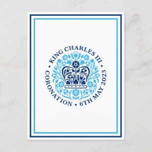Carte Postale Logo du couronnement royal du roi Charles III Patr