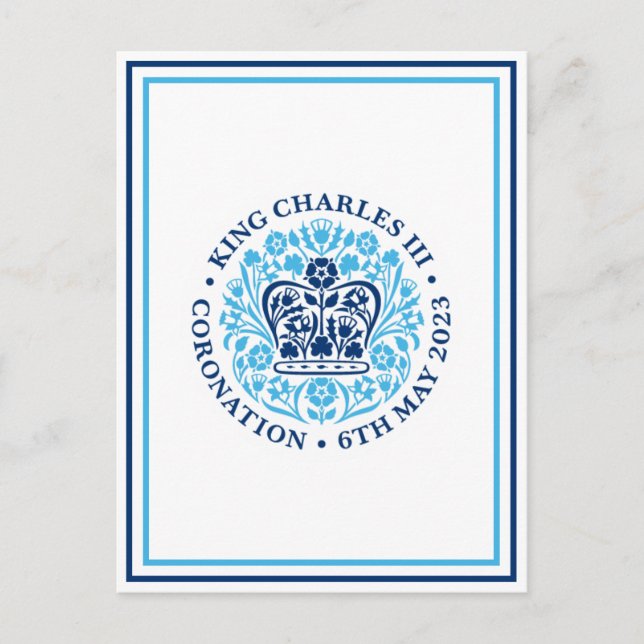 Carte Postale Logo du couronnement royal du roi Charles III Patr (Devant)