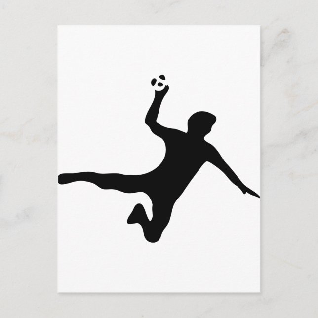 Carte Postale logo du joueur de handball noir (Devant)