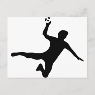 Carte Postale logo du joueur de handball noir
