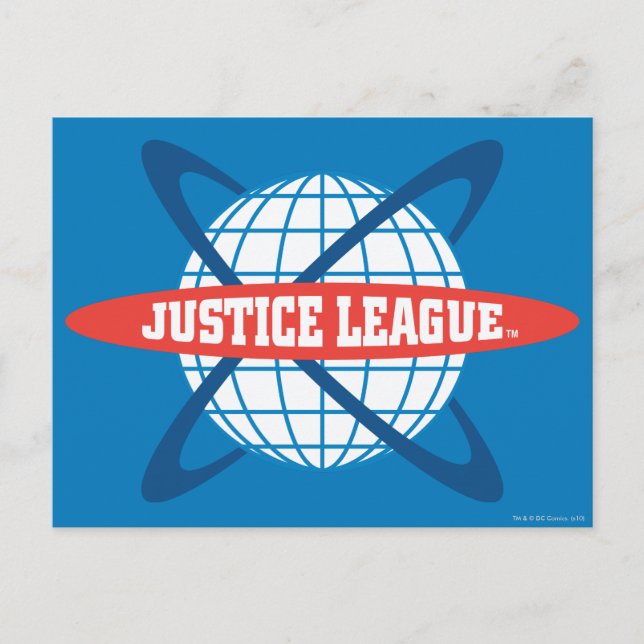 Carte Postale Logo du monde de la Justice League (Devant)