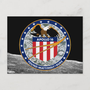 Carte Postale Logo du patch de mission Apollo 16 NASA