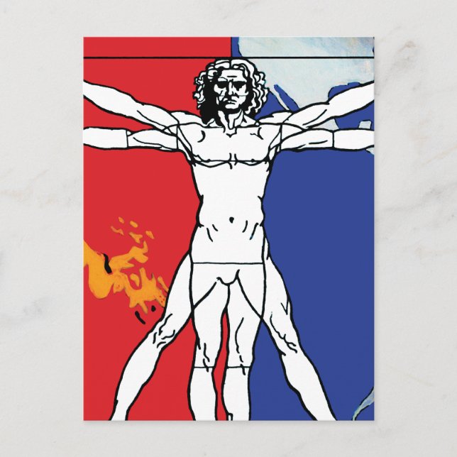 Carte Postale Logo du patch de mission de Skylab 2 Vitruvian Man (Devant)