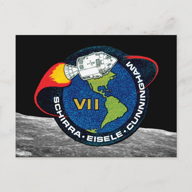 Carte Postale Logo du patch de mission NASA Apollo 7 (Devant)