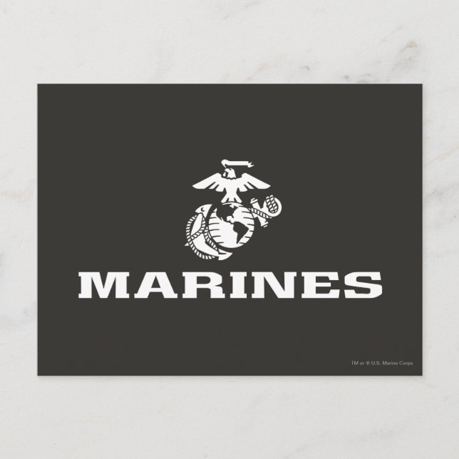 Carte Postale Logo d'usmc empilé - blanc (Devant)