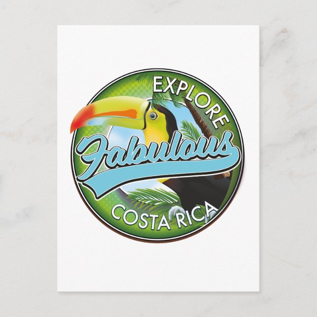 Carte Postale Logo Explorez Costa Rica fabuleuse (Devant)