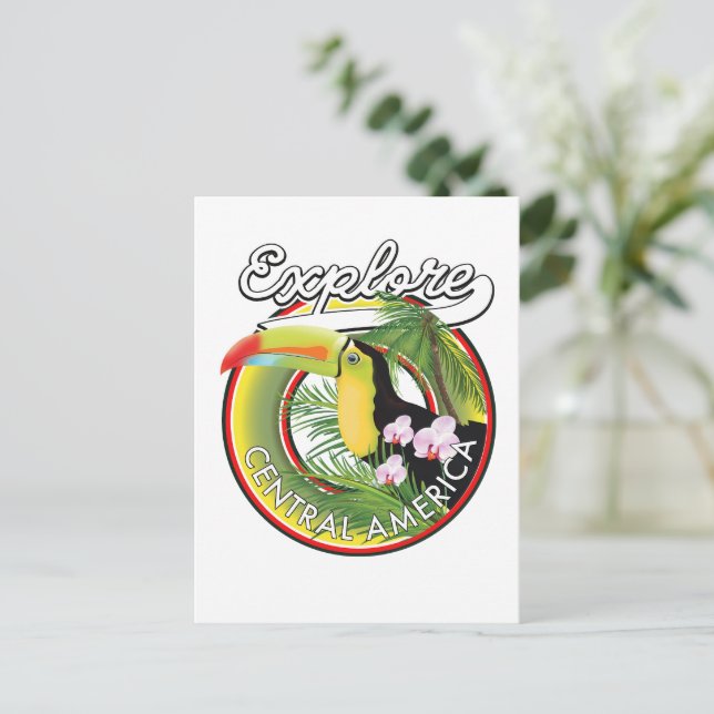 Carte Postale Logo Explorez l'Amérique centrale. (Debout devant)