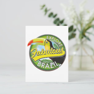 Carte Postale Logo Explorez le Brésil Fabuleux
