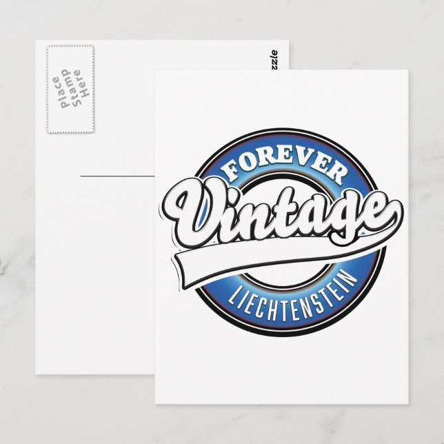 Carte Postale logo forever vintage liechtenstein (Devant / Derrière)