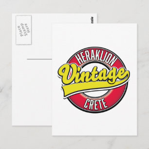 Carte Postale logo Heraklion Crète Voyage