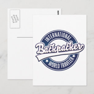 Carte Postale logo International Backpacker Word Traveler