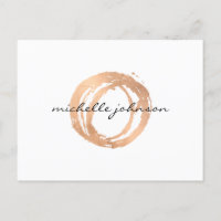 Logo Luxe Faux Rose Gold Peint Cercle Designer