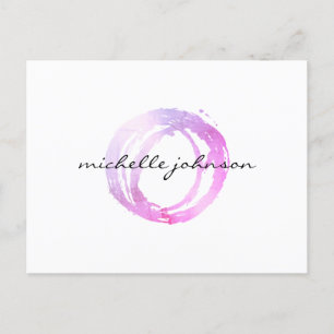 Carte Postale Logo Luxe Pink Cercle Designer