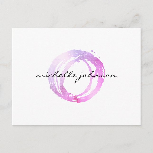Carte Postale Logo Luxe Pink Cercle Designer (Devant)