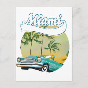 Carte Postale logo Miami Sunset