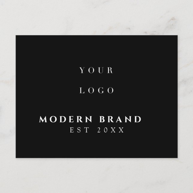 Carte Postale Logo Moderne Élégant Professionnel (Devant)