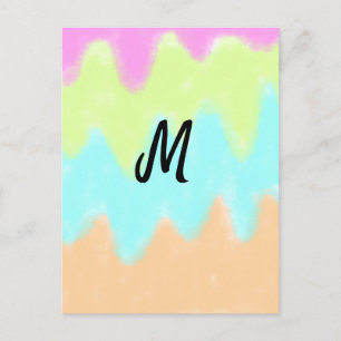 Carte Postale logo monogramme minimaliste simple personnalisé po
