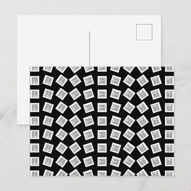 Carte Postale Logo ou motif d'image unique | Noir (modifiable) (Devant / Derrière)