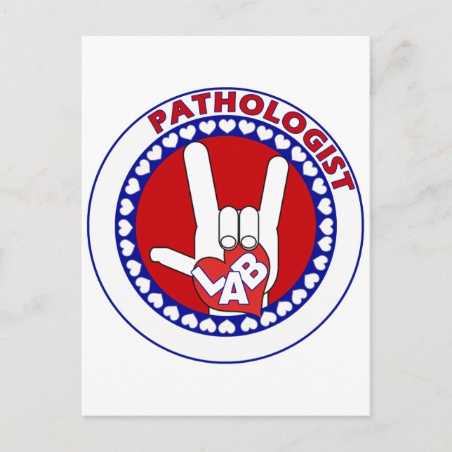 CARTE POSTALE LOGO PATHOLOGISTE TOUR ASL I LOVE LAB (Devant)