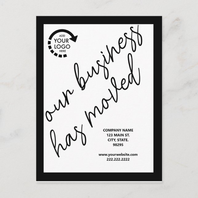 Carte Postale Logo personnalisé Adresse du Faire-part de déplace (Devant)