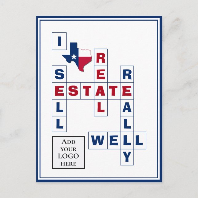 Carte Postale Logo personnalisé Agence immobilière TEXAS Realtor (Devant)