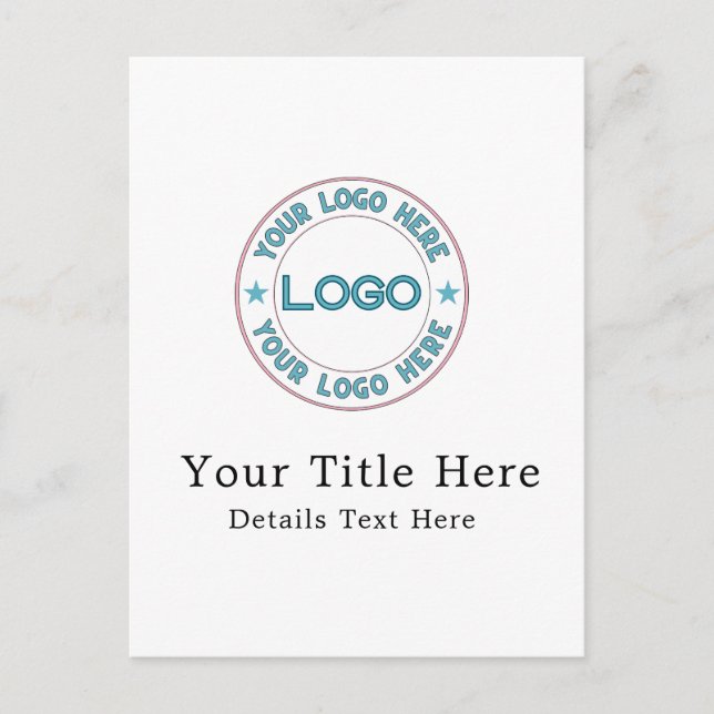Carte Postale Logo personnalisé de base (Devant)
