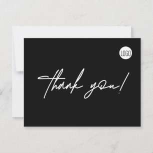 Carte Postale Logo personnalisé de chiropratique noir simple