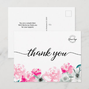 Carte Postale Logo personnalisé pour petite entreprise Aquarelle