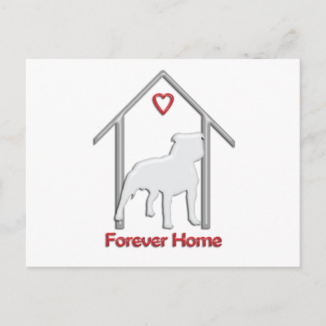 Carte Postale Logo Pitbull blanc pour toujours (Devant)