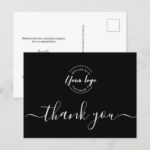 Carte Postale Logo professionnel Entreprise Noir blanc