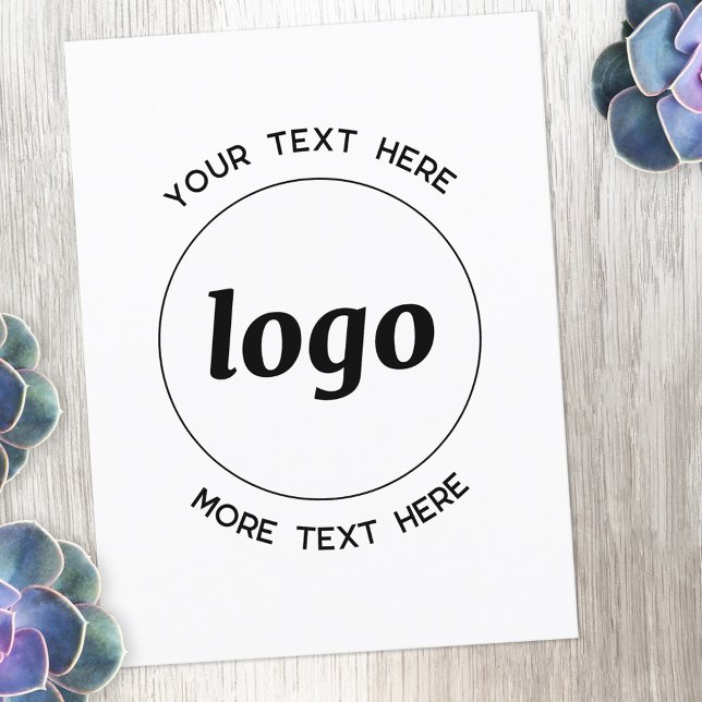 Carte Postale Logo promotionnel (Logo with custom text business promotional postcard)