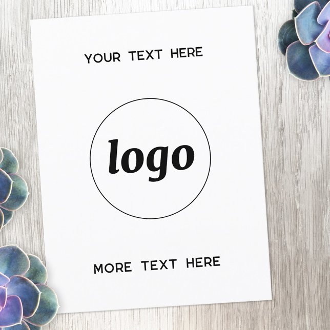 Carte Postale Logo promotionnel (Logo with custom text business promotional postcard)