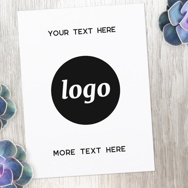 Carte Postale Logo promotionnel (Logo with custom text business promotional postcard)
