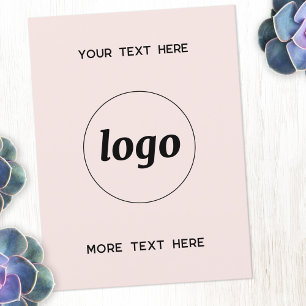 Carte Postale Logo promotionnel Business Blush Pink