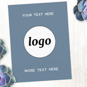 Carte Postale Logo promotionnel Business Dusty Blue
