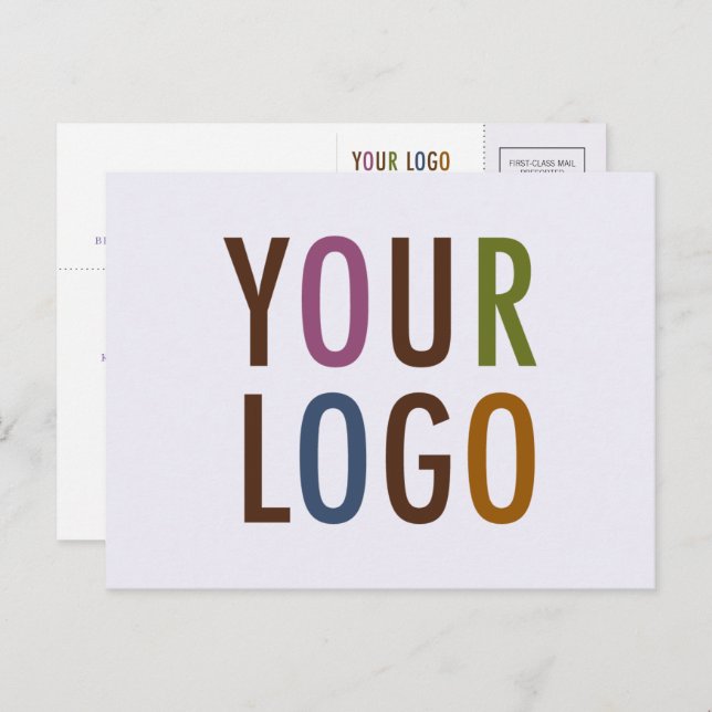 Carte Postale Logo promotionnel personnalisé de l'entreprise (Devant / Derrière)