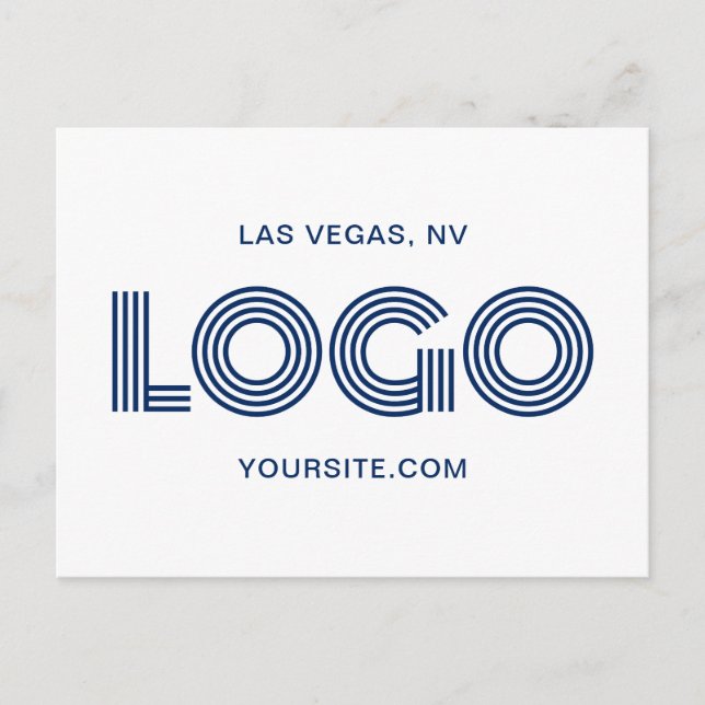 Carte Postale Logo rectangulaire moderne bleu marine (Devant)
