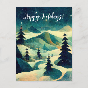 Carte postale Logo Retro Business Christmas Painti
