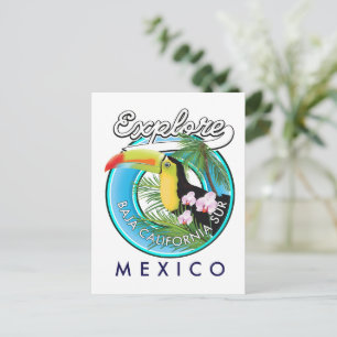 Carte Postale Logo rétro de Basse-Californie du Sud Mexique