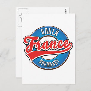 Carte Postale Logo rétro de Rouen Normandie France