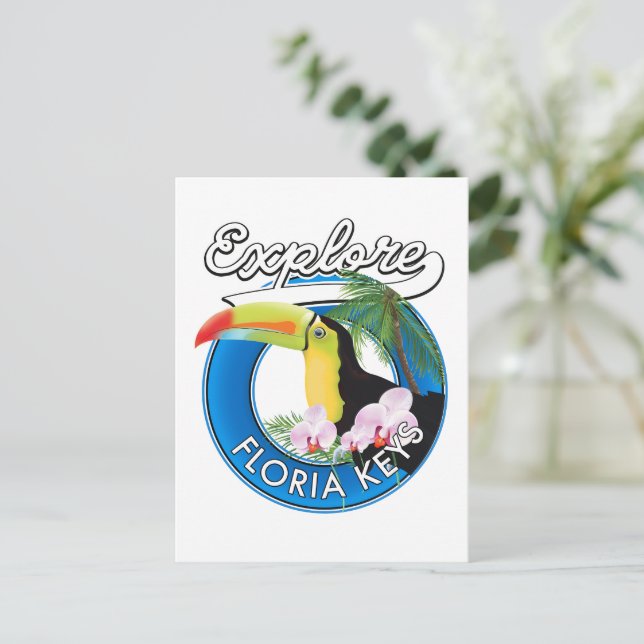 Carte Postale logo rétro des Florida Keys (Debout devant)
