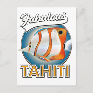 Carte Postale logo rétro fabuleux de Tahiti