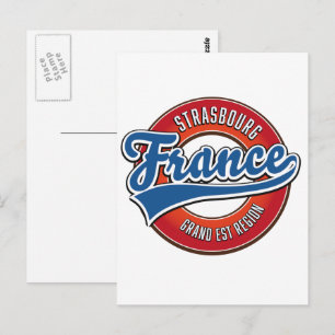 Carte Postale Logo Rétro région Grand Est Strasbourg France 