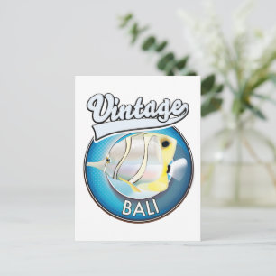 Carte Postale Logo rétro vintage Bali