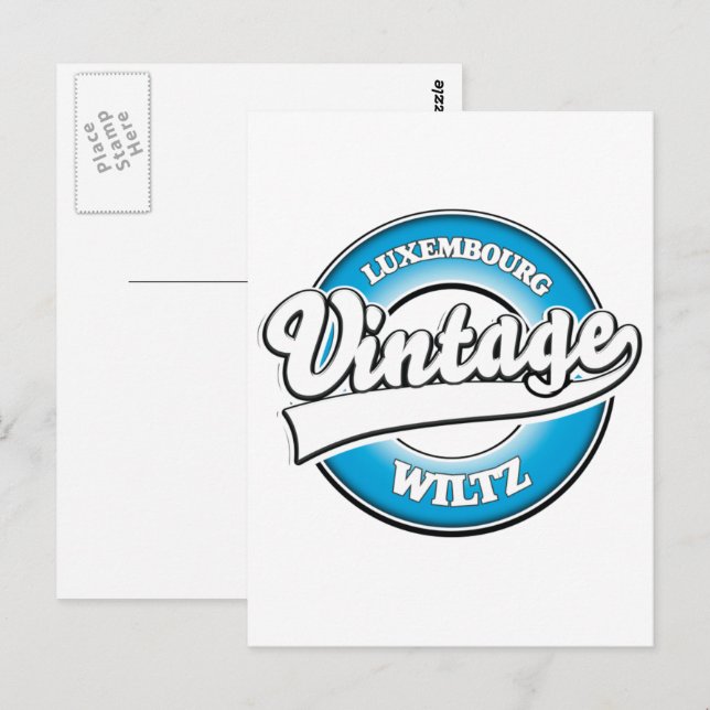 Carte Postale Logo rétro Wiltz Luxembourg (Devant / Derrière)