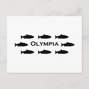 Carte Postale Logo Saumon Olympia Washington