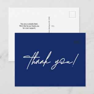 Carte Postale Logo simple bleu pour entreprise de plomberie pers